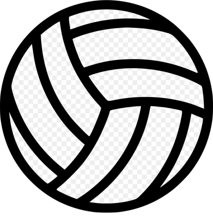 a black and white volleyball ball clipart