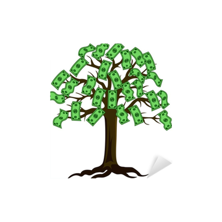 a tree with money on it