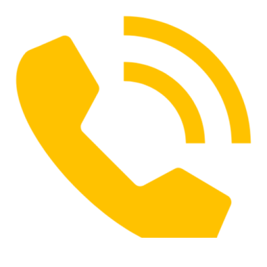 a yellow phone icon with the words contact, free on it
