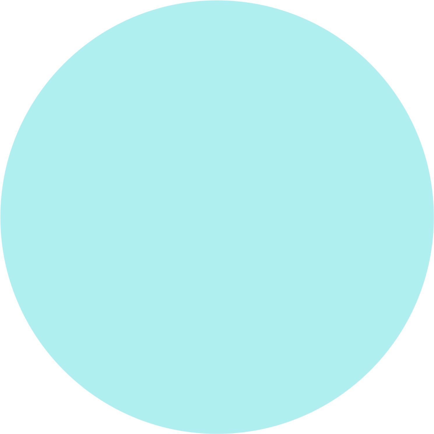 a blue circle with a white background
