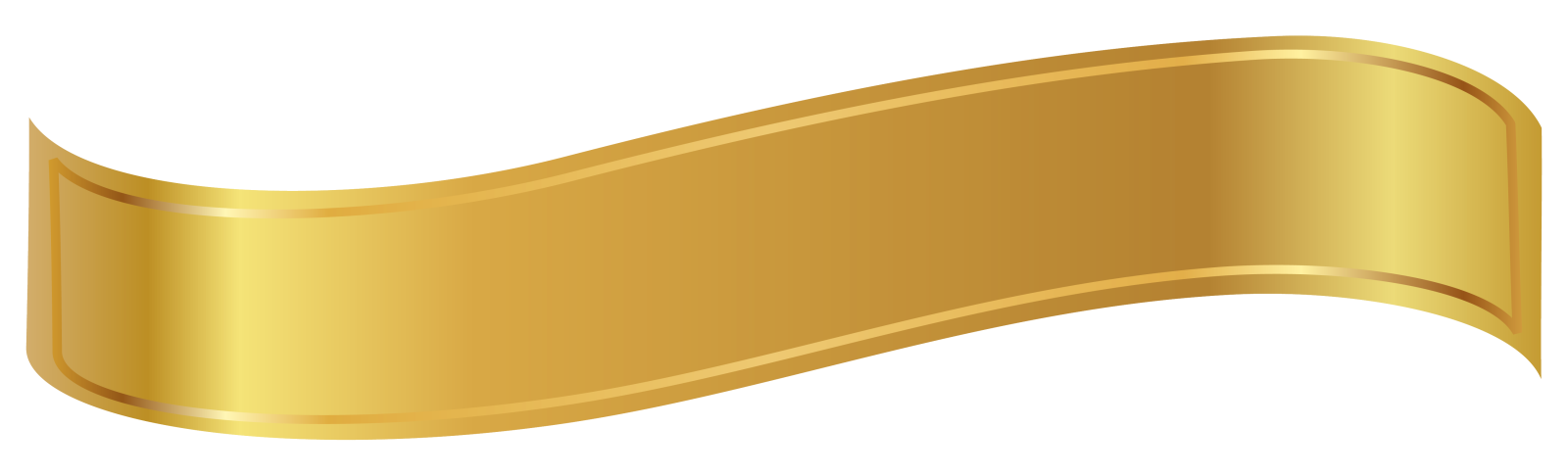 a gold ribbon on a white background