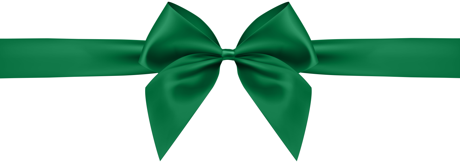a green bow on a white background