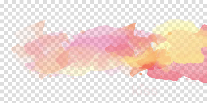 a pink and yellow watercolor splash on a white background