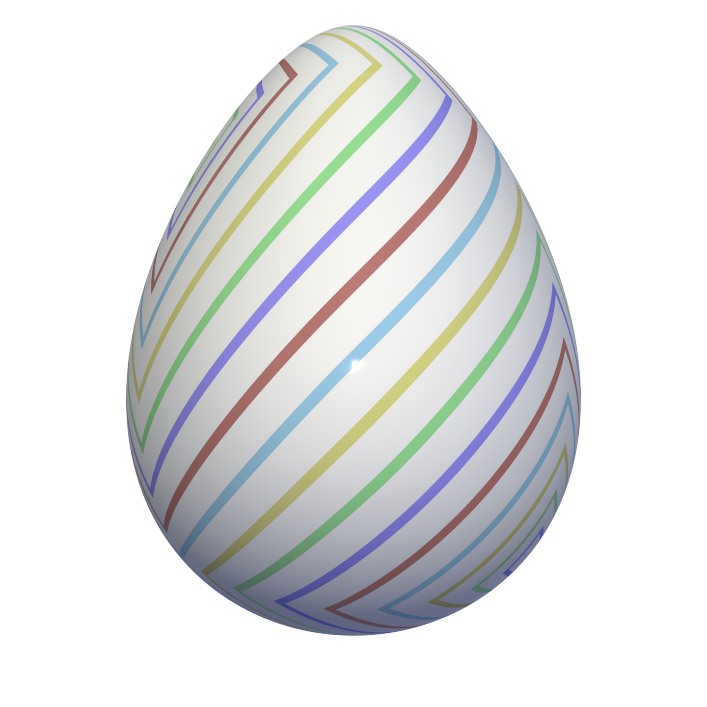 an easter egg with colorful stripes on it