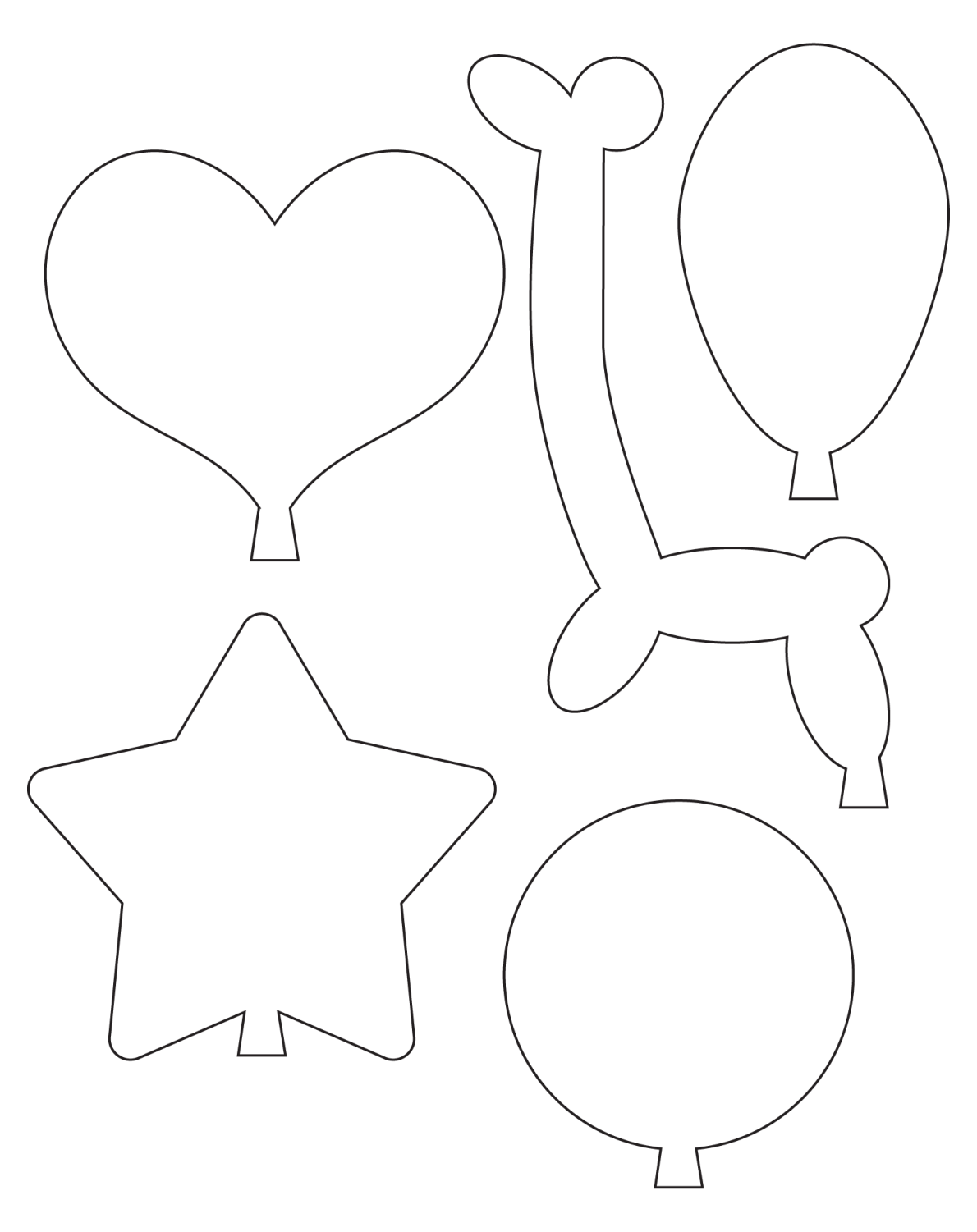 free printable balloon and star templates