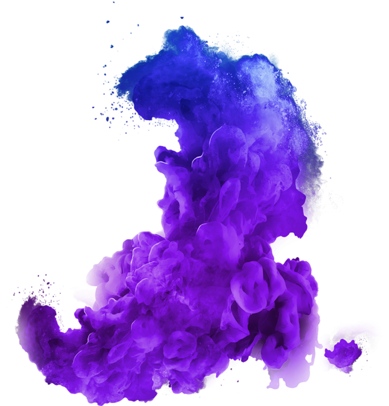 purple and blue ink on white background