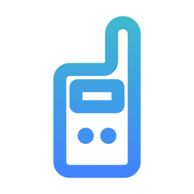 a blue and white icon of a phone