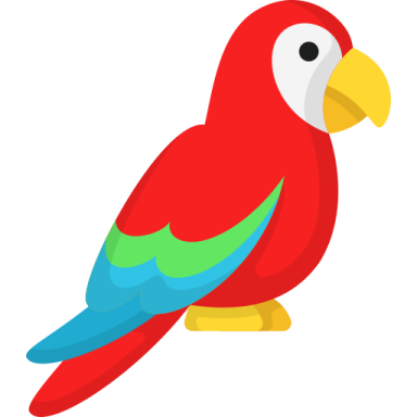 a red parrot on a white background