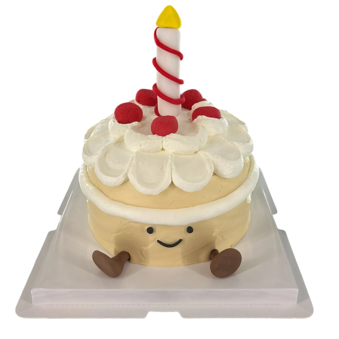 a cake with a santa hat on top