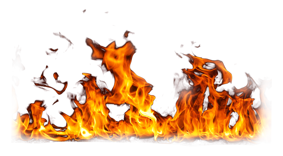 a group of flames on a white background