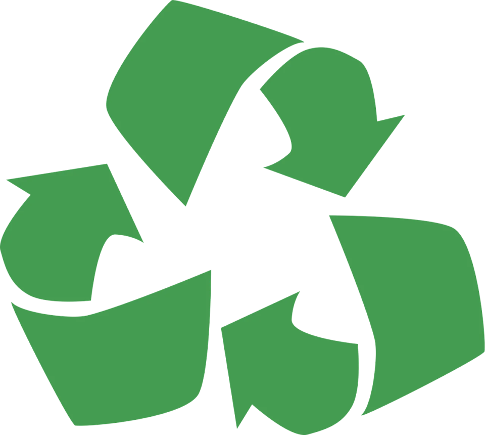 a green recycling symbol on a white background