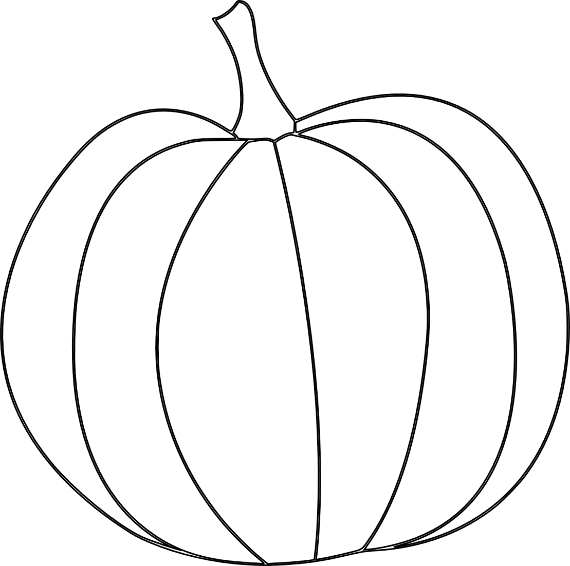 a black and white drawing of a pumpkin