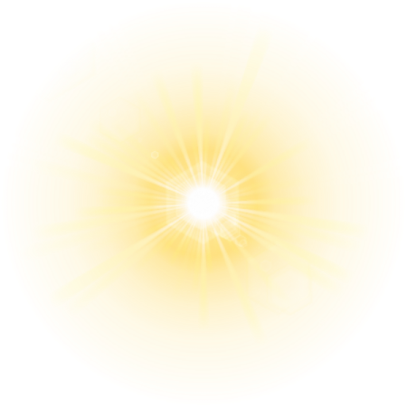 a bright yellow sun on a white background