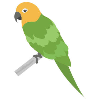a green and yellow parrot sitting on a perch