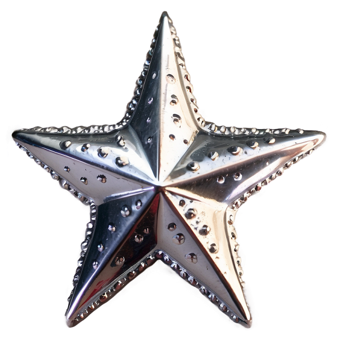 a silver and gold star with diamonds on it