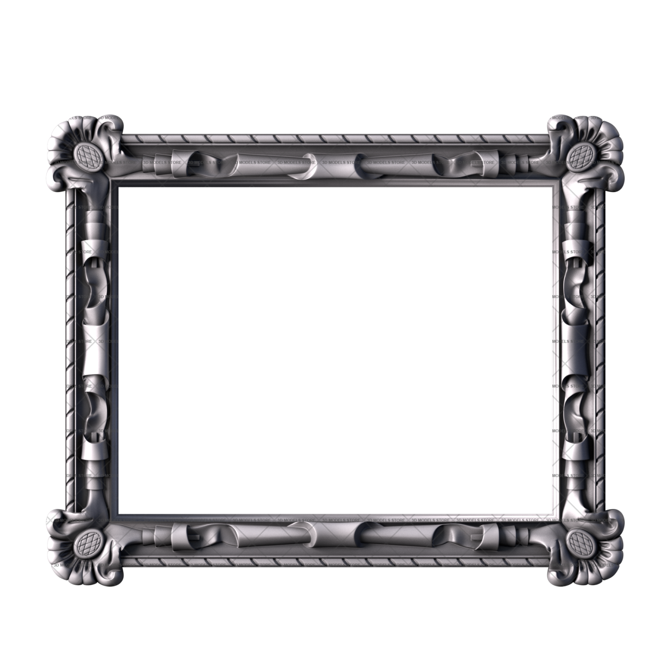 a black and white photo frame on a white background