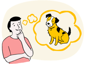 a man is thinking about his dog