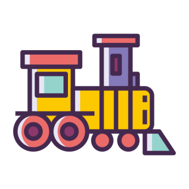 a toy train with colorful colors