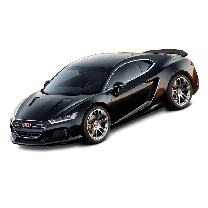 a black sports car on a white background