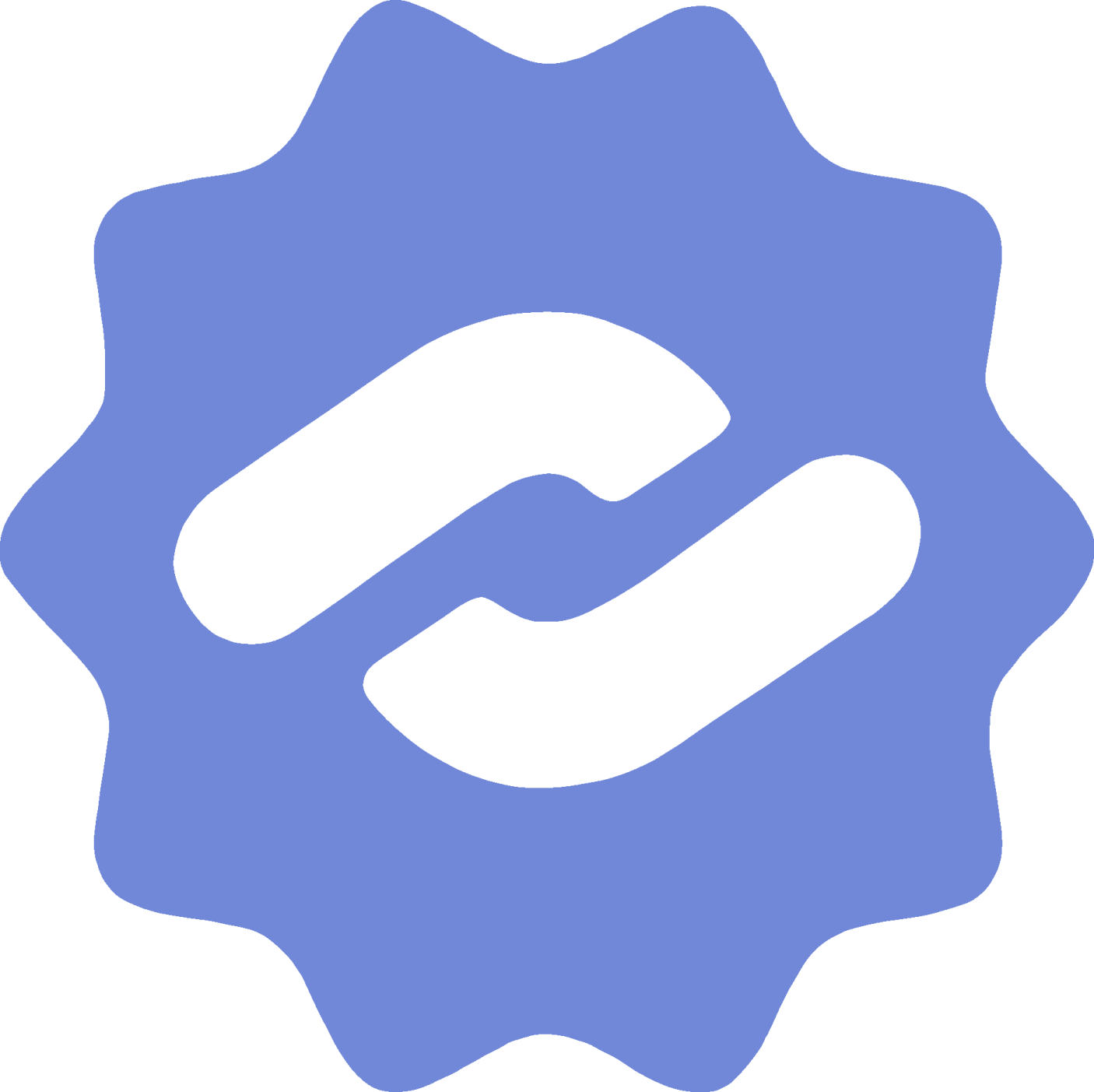 a blue badge with the letter c on it