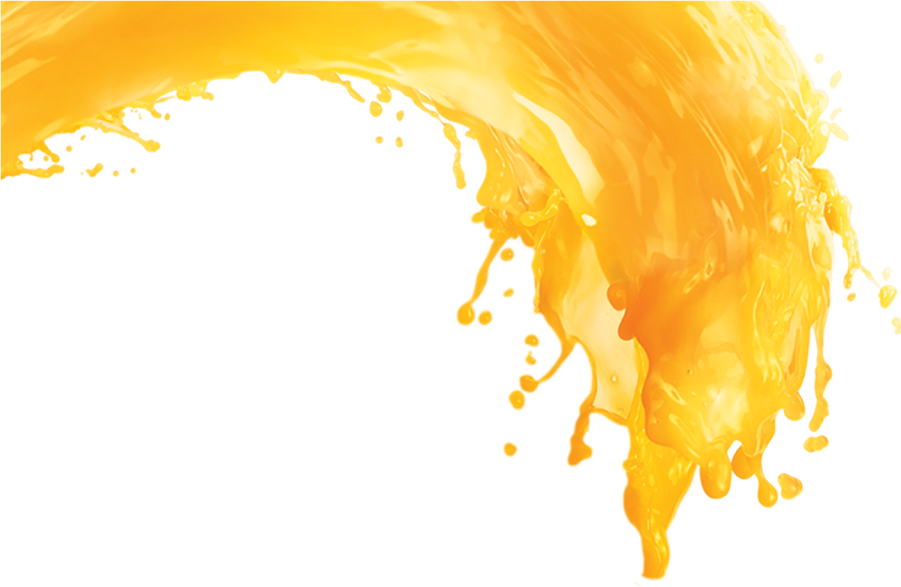 a yellow liquid splash on a white background