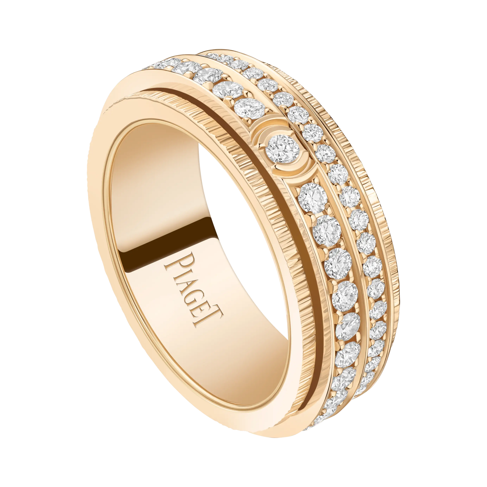 a yellow gold ring with diamonds