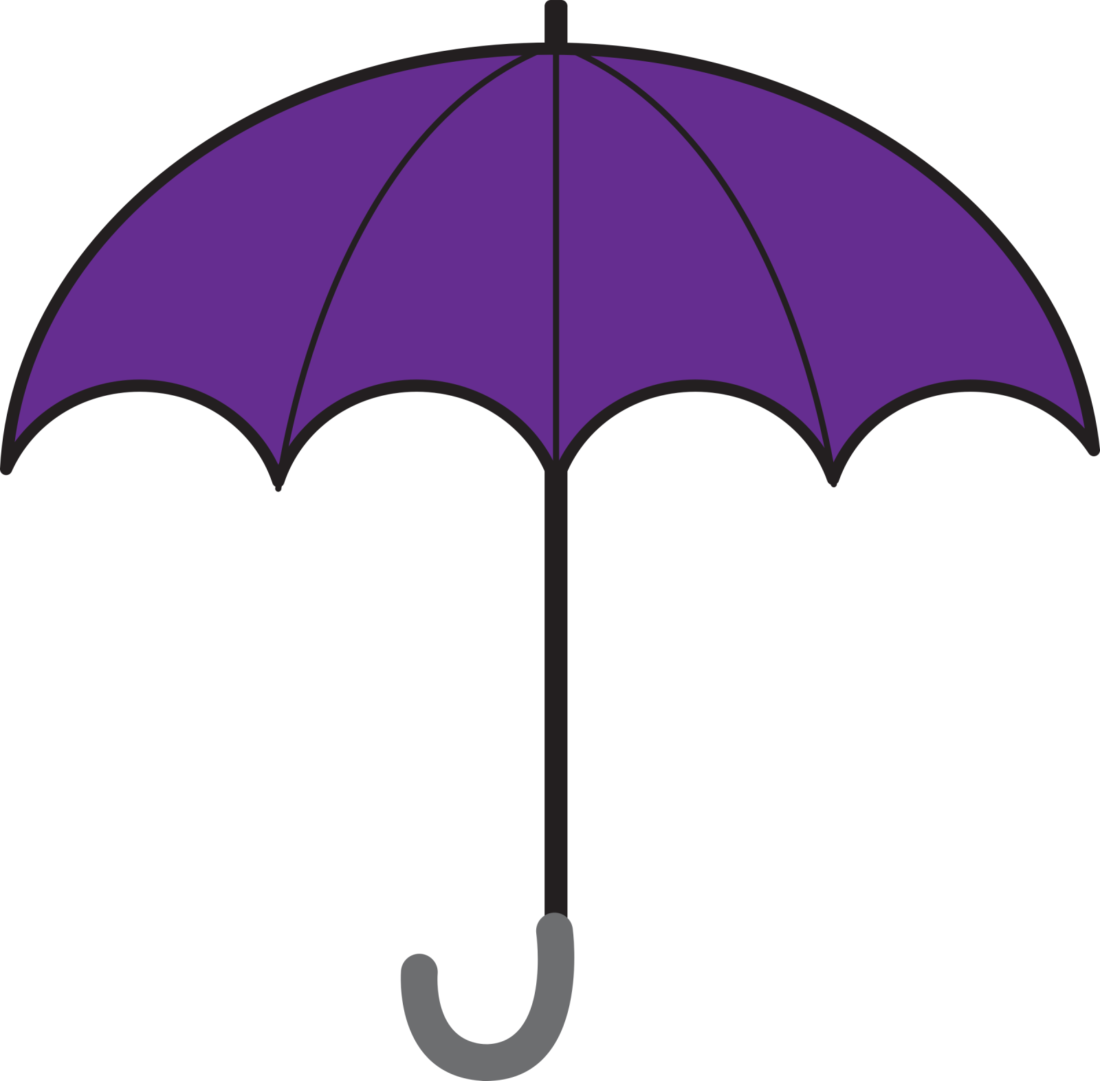 a purple umbrella on a white background