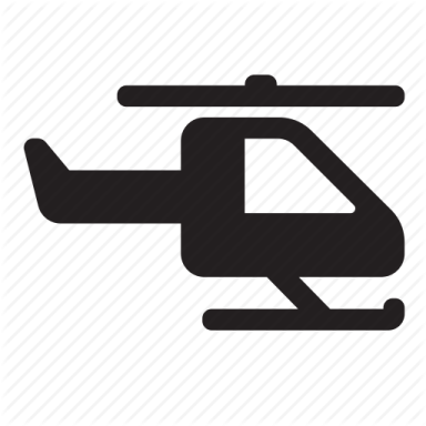 a helicopter icon on a white background