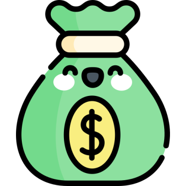 a money bag with a dollar sign on it