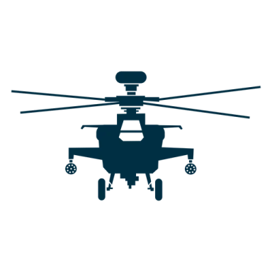 a black and white silhouette of a helicopter