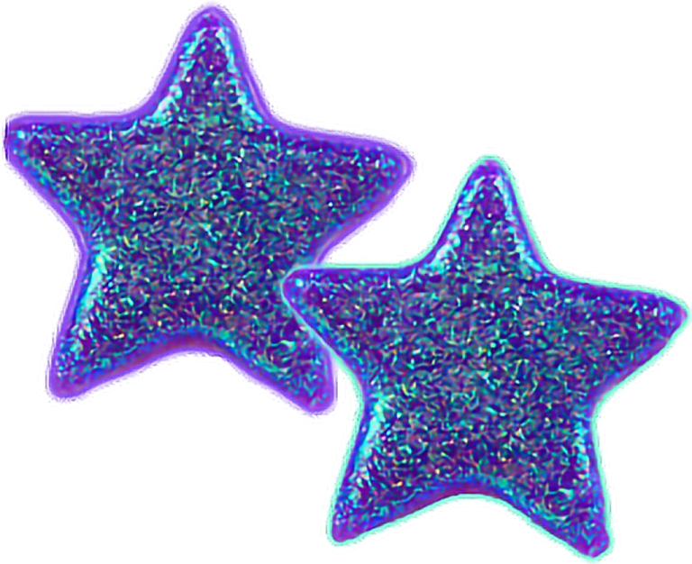 a pair of purple and blue glitter stars