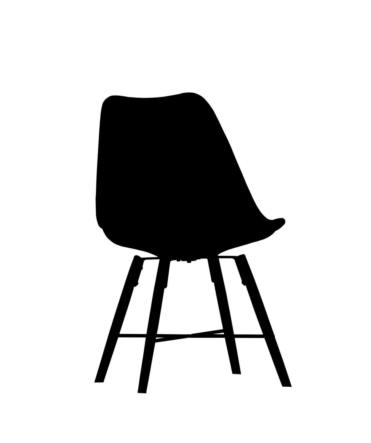 a black and white silhouette of a chair