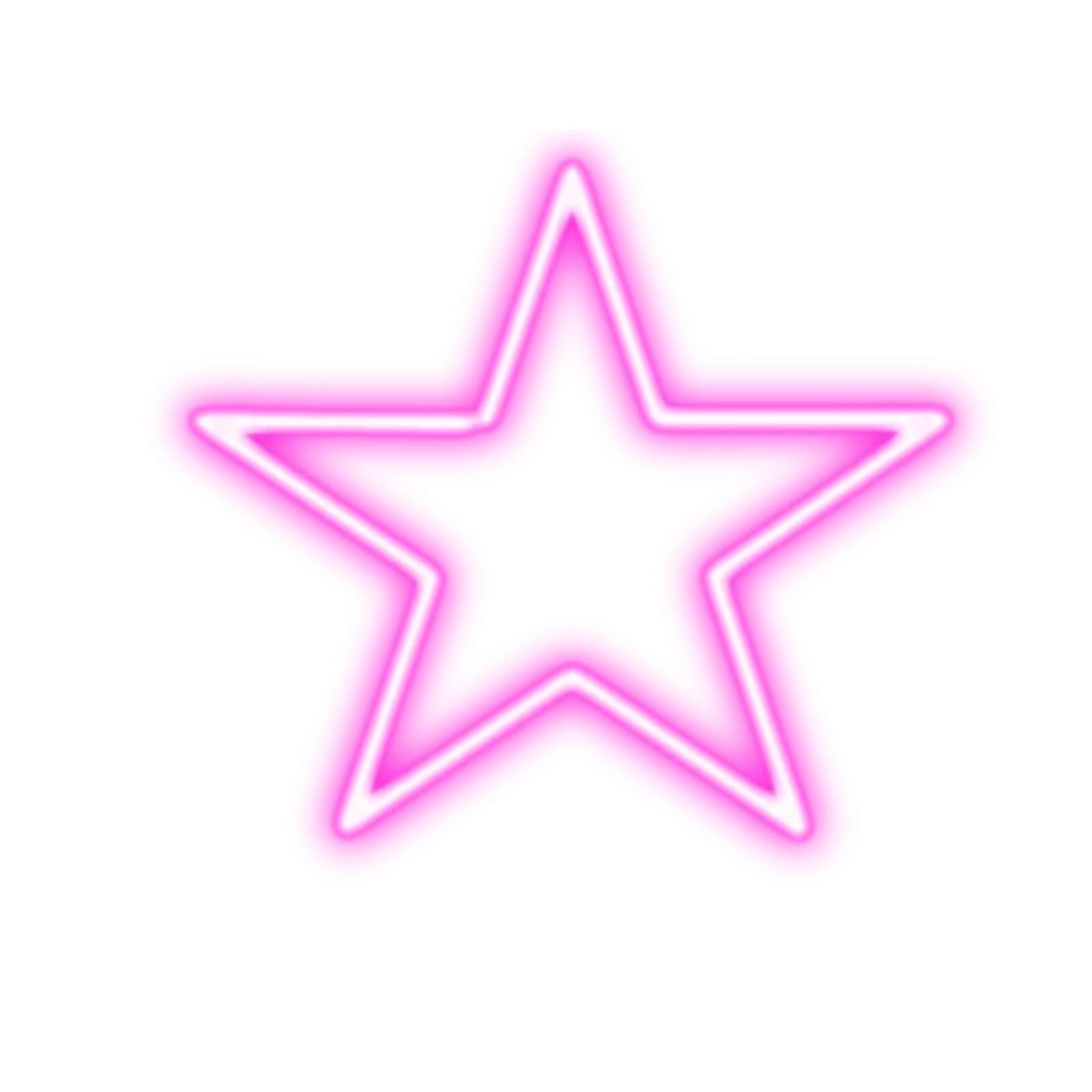 a neon star on a white background