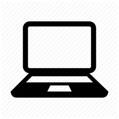 a laptop icon on a white background