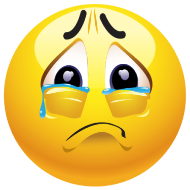 a yellow smiley face with tears on it