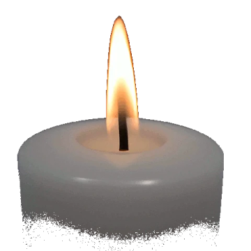 a lit candle on a white background