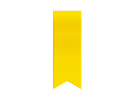 a yellow ribbon on a white background