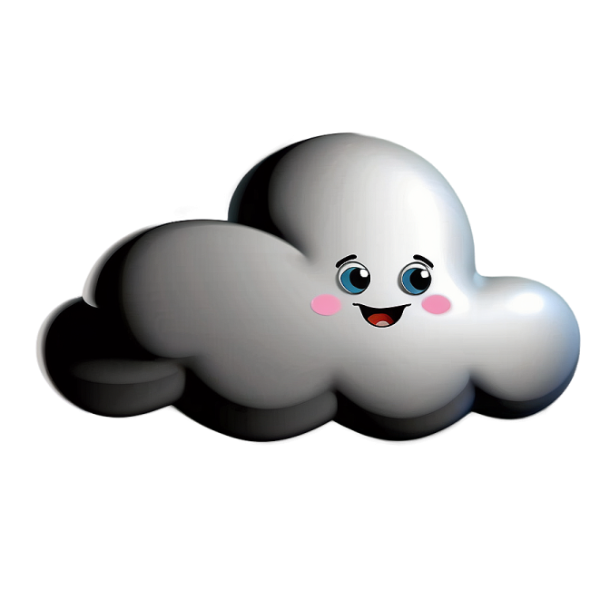 a cloud with a smiling face on it