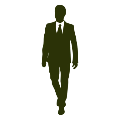 a silhouette of a man in a suit