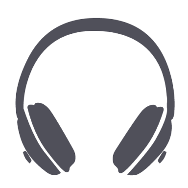 the headphones icon on a white background