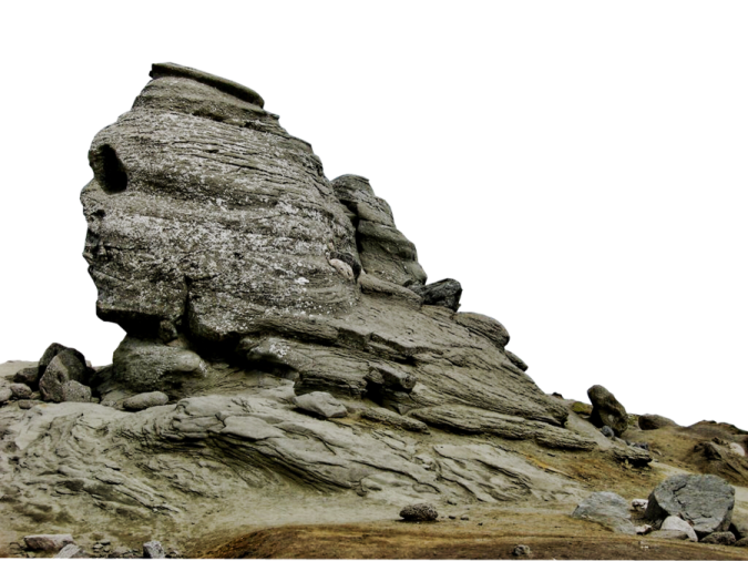 a large rock on the ground