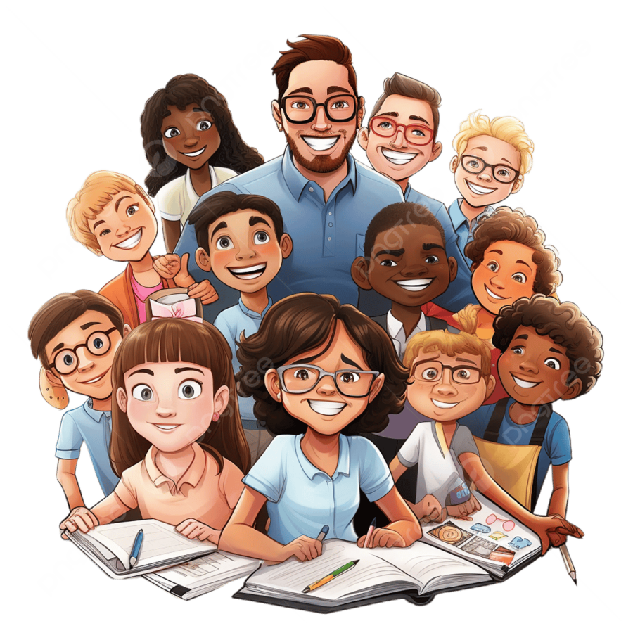 a group of people sitting around a book