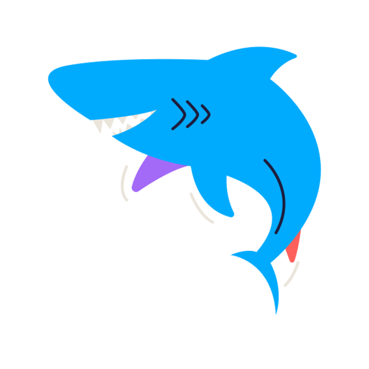 a blue shark with its mouth open