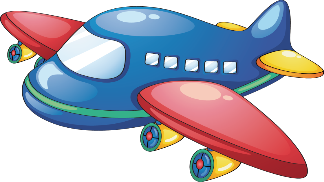a cartoon airplane flying in the sky