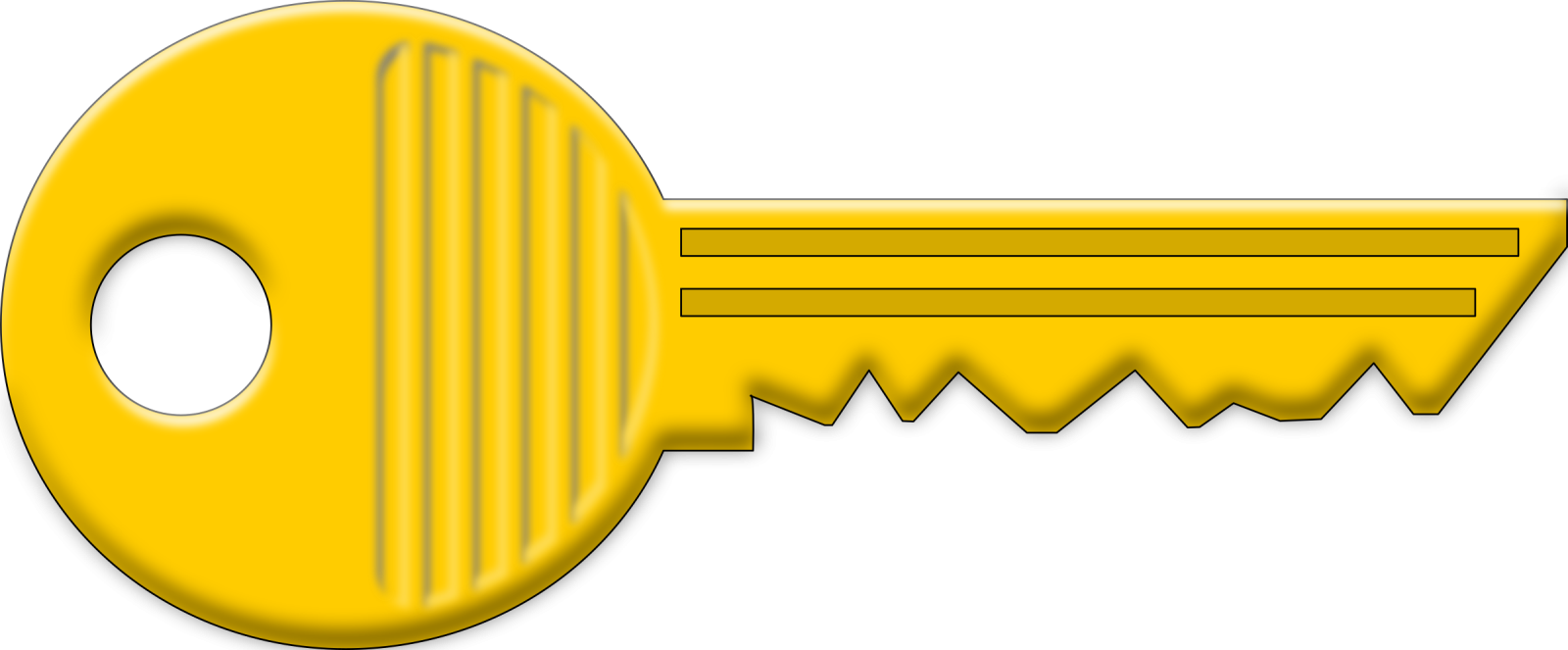 a yellow key on a white background