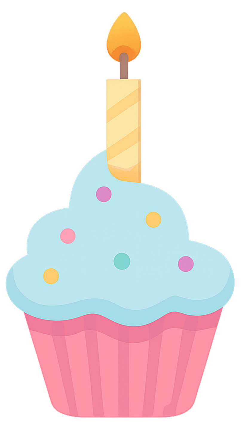 a cupcake with a candle on top
