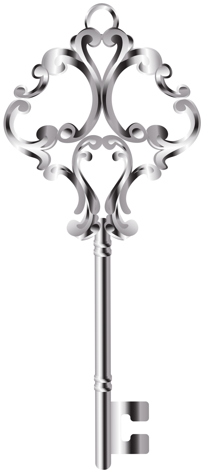 a silver key on a white background vector