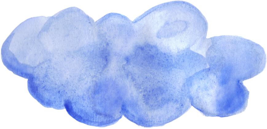 a blue cloud on a white background