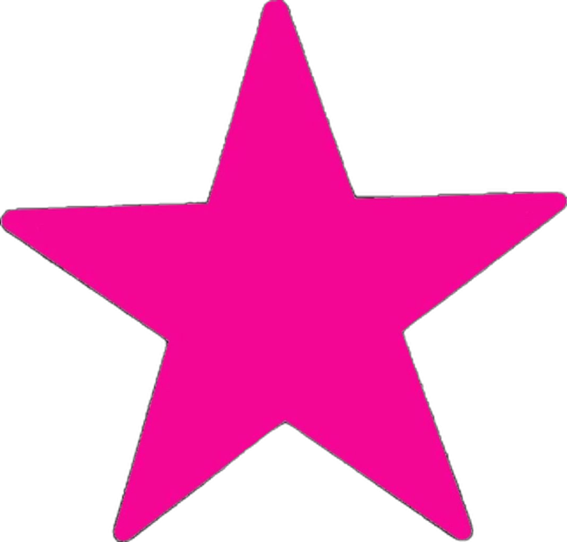 a pink star on a white background