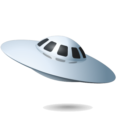 an alien spaceship with a white background